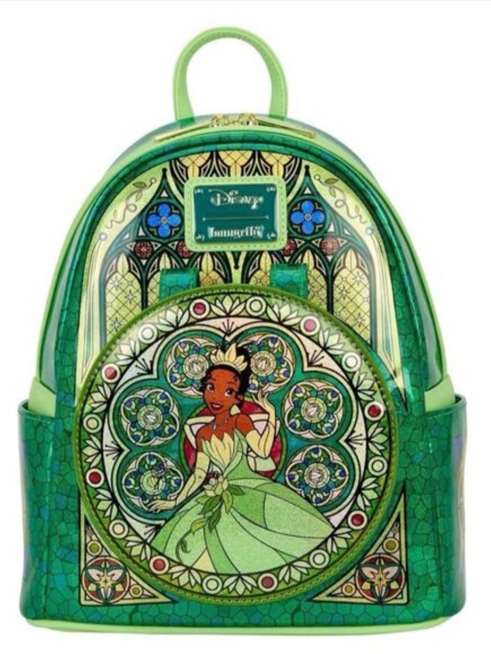 Loungefly Green Disney Princess Tiana Stained-Glass Mini Backpack